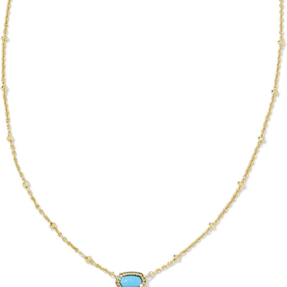Mini Elisa 14k Gold-Plated Satellite Pendant Necklace In Turquoise